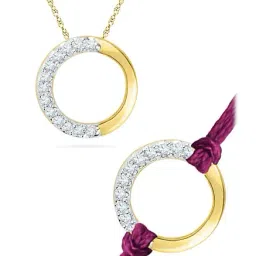 Sri Jagdamba Pearls 92.5 Sterling Silver & 0.06 ct Diamond Rakhi cum Pendant-image-31