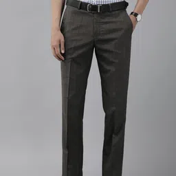 Park Avenue Men Checked Formal Trousers-picture-25