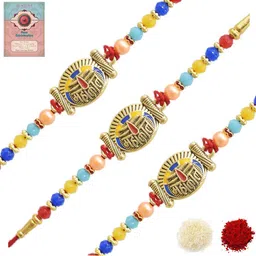 MEIRA JEWELLERY Set Of 3 Rakhi Greeting Card & Roli Chawal-picture-40