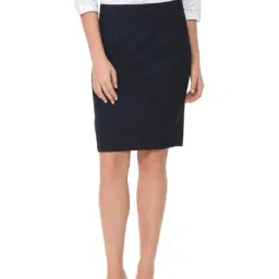 Solly by Allen Solly Navy Above Knee Skirt-picture-23