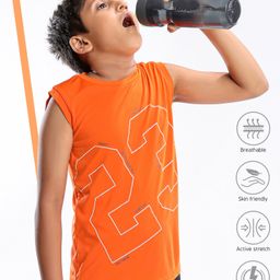 Pine Active Sleeveless Tee Numeric 23 Print - Orange-picture-20