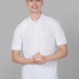 Cantabil Men Solid Polo Collar Cotton T-shirt image 1