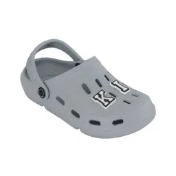 Yellow Bee King Text Applique Detailed Clogs - Grey image 3