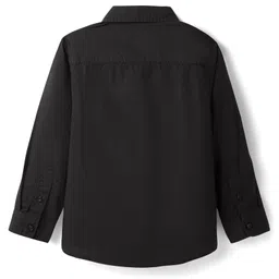 UCB 100% Cotton Woven Full Sleeves Solid Colour Shirt - Black image 3
