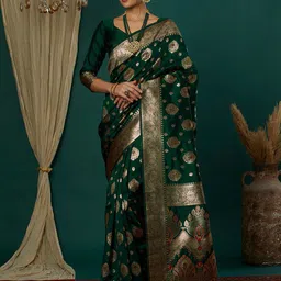 Satrani Woven Design Zari Banarasi Saree-image-62