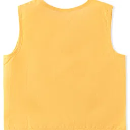 Babyhug 100% Cotton Woven Sleeveless Jhabla Striped & Fruits Print Pack of 3 - Yellow & White image 5