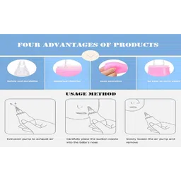 The Cheeky Kidzz Pack of 2 Baby Nose Nasal Aspirator Suction Cleaning Tool Mucus Congestion Relief Teether Manual Nasal Aspirator(BLUE) image 4