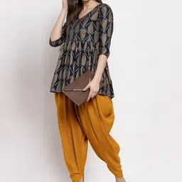 miaz lifestyle Women Mustard Yellow Yellow Solid Dhoti Salwar image 4