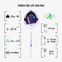 kuikma BADMINTON ADULT RACKET BR LITE 990 PRO MAGENTA image 2