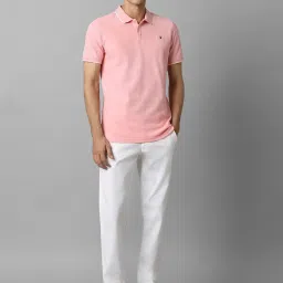 Louis Philippe Sport Pink Cotton Slim Fit Polo T-Shirt image 5