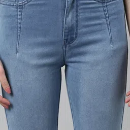 showoffff SHOWOFF Blue Denim Slim Fit Mid Rise Jeans image 5