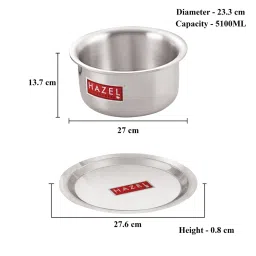 HAZEL Silver Aluminium Boiling Tope with Lid (5.1L) image 4