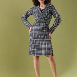SELVIA Dark Grey & White Checks Co-Ord Set image 1
