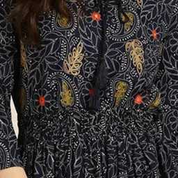 showoffff SHOWOFF Navy Cotton Printed Kurta image 5