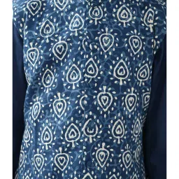 LilPicks Kids Blue & White Printed Full Sleeves Kurta, Pyjamas With Nehru Jacket image 5