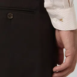 Van Heusen Cream Cotton Regular Fit Texture Shirt image 5