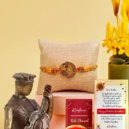 eCraftIndia Assorted Gold Rakhi with Man Showpiece-picture-11