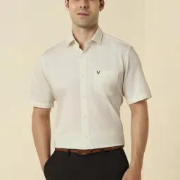 Allen Solly Beige Slim Fit Geometric Formal Shirt image 1