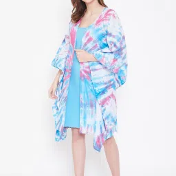 The Kaftan Company Blue & Pink Cotton Tie & Dye Kaftan Cover-Up image 5