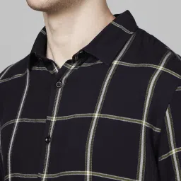 celio celio* Black Regular Fit Checks Shirt image 5