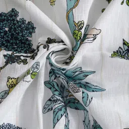 fabindia home Fabindia Teal Cotton 9 ft.  Curtain - Single Piece image 4