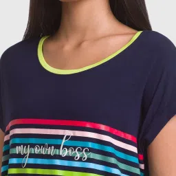 Spykar Blue Printed T-Shirt image 5