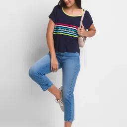 Spykar Blue Printed T-Shirt image 4