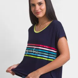 Spykar Blue Printed T-Shirt image 3