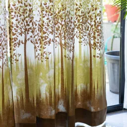 Urban Space Brown Cotton Door Curtain With Tieback & Eyelet - Set of 2 image 5