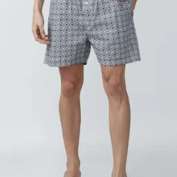 Peter England Grey Cotton Regular Fit Printed Boxers-picture-40
