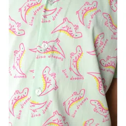 LilPicks Kids Sea Green Printed Shirt image 5