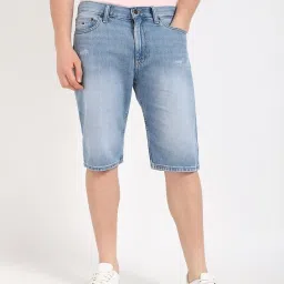 TOMMY HILFIGER Blue Regular Fit Solid Shorts image 1