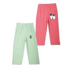 Vimal Jonney Kids Green & Pink Printed Trackpants (Pack of 2) image 1