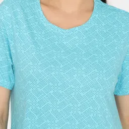 Zivame Blue Printed Night Dress image 5