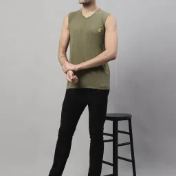 Vimal Jonney Pink & Olive Sleeveless Lounge T-Shirt - Pack of 2 image 5