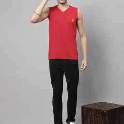 Vimal Jonney Rust & Red Sleeveless Lounge T-Shirt - Pack of 2 image 5