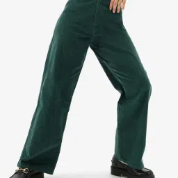 The Souled Store Teal Relaxed Fit Pants image 1