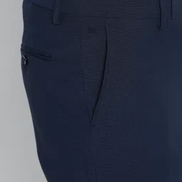 Louis Philippe Permapress Navy Slim Fit Textured Three Piece Suit image 5