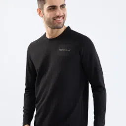 Spykar Black Cotton Poly Regular Fit T-Shirt image 3