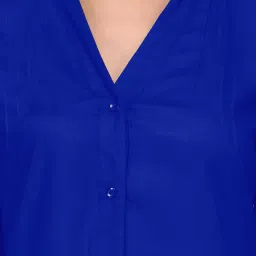 PATRORNA Royal Blue Regular Fit Shirt image 5