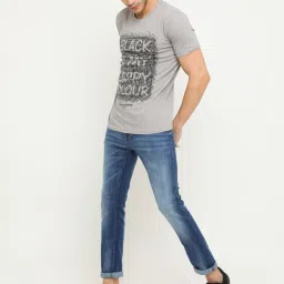 Masculino Latino Grey Cotton Regular Fit Printed T-Shirt image 5