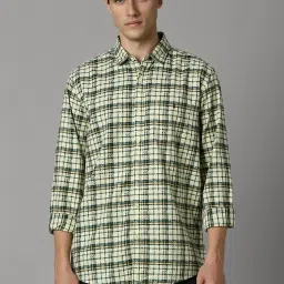 Louis Philippe Multicolored Cotton Slim Fit Checks Shirt image 1