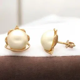 Sri Jagdamba Pearls 18KT Gold Elinor Pearl Earrings-image-6