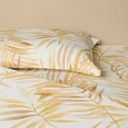 Westside Home Mustard Leaf Printed King Bed Sheet Set-image-36