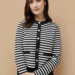 Code by Lifestyle White & Black Striped Cardigan-picture-29