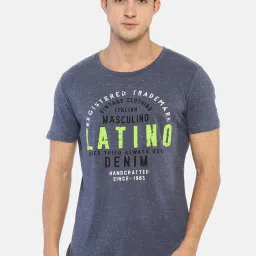 Masculino Latino Blue Cotton Regular Fit Printed T-Shirt image 1