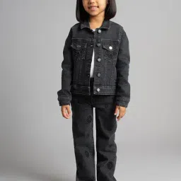 Ed-a-Mamma Girls Black Denim Washed Jacket-image-56