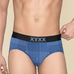 XYXX Navy Check Micro Modal Briefs image 1