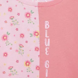Blue Giraffe Kids Pink Floral Print Full Sleeves Sweatshirt image 3