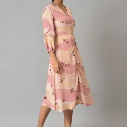 W Coral Printed A-Line Dress image 4